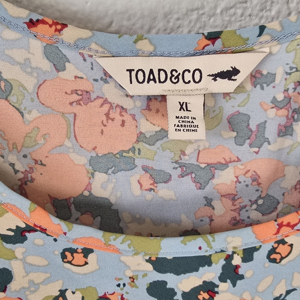 NWT Toad & Co Crusher Tiered Dress Papaya Geranium Print XL - Picture 2 of 10